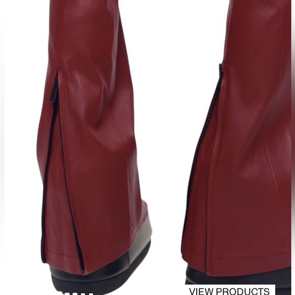 Perfect Moment H&M NWT 
Burgundy boot-cut genuine leather pants - Picture 5 of 14